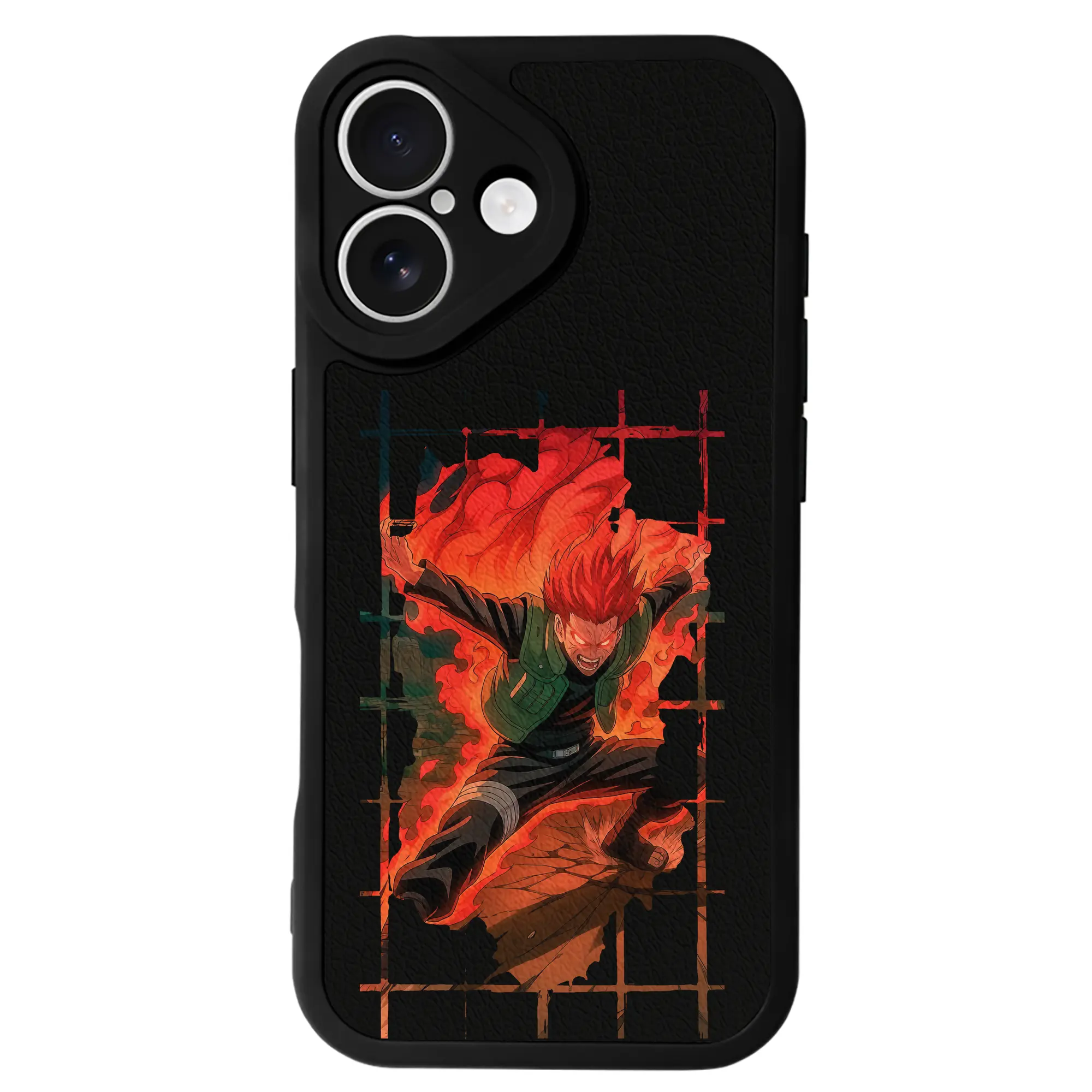 ナルト グッズ マイト・ガイ - IPhone 16シリーズ対応 ・ シリコンスマホケース ・ レザー調 ・ 高精度フィット ・ 耐衝撃 ・ ワイヤレス充電対応 ・ 精密カット